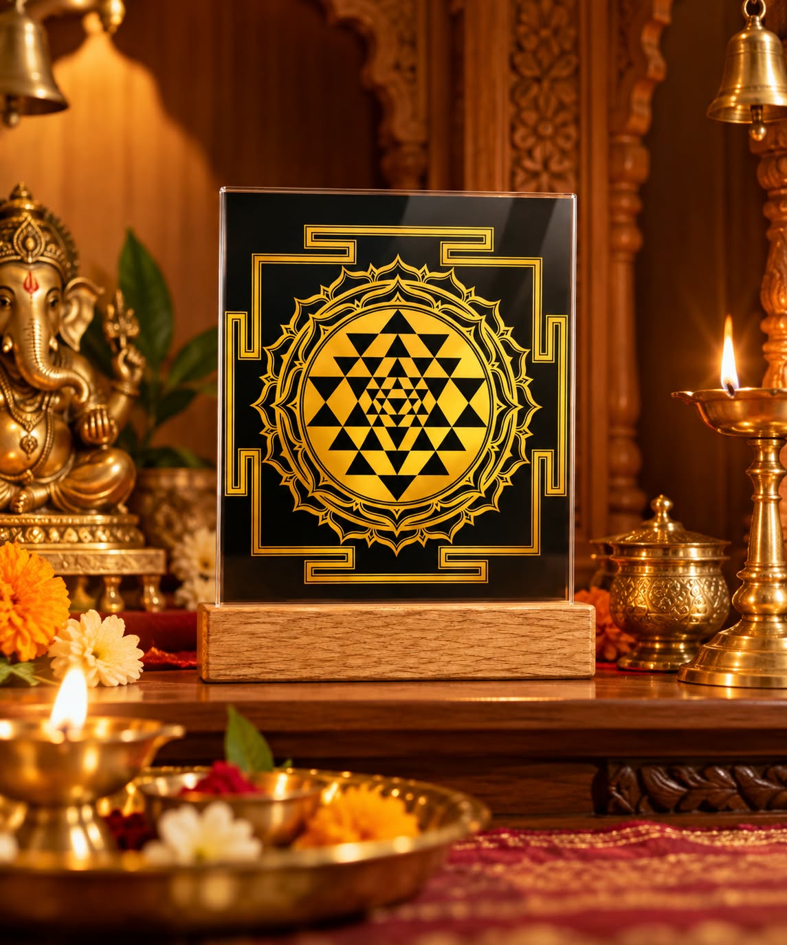 Shree Yantra Acrylic Photo Frame with stand
