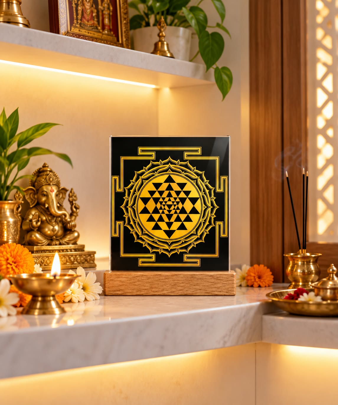Shree Yantra Acrylic Photo Frame with stand